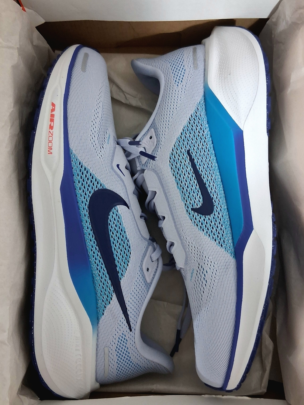 Nike Air Pegasus 41- Men’s Light Blue Mesh Running Shoes with Navy Swoosh